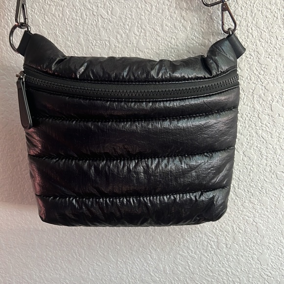 Anthropologie Black Puffer Crossbody Bag. Long adjustable strap - Picture 2 of 3
